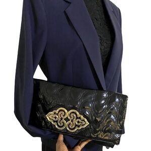 MALISSA Oversized black clutch